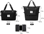 Black Foldable Travel Duffel Bag | Lightweight Waterproof Tote