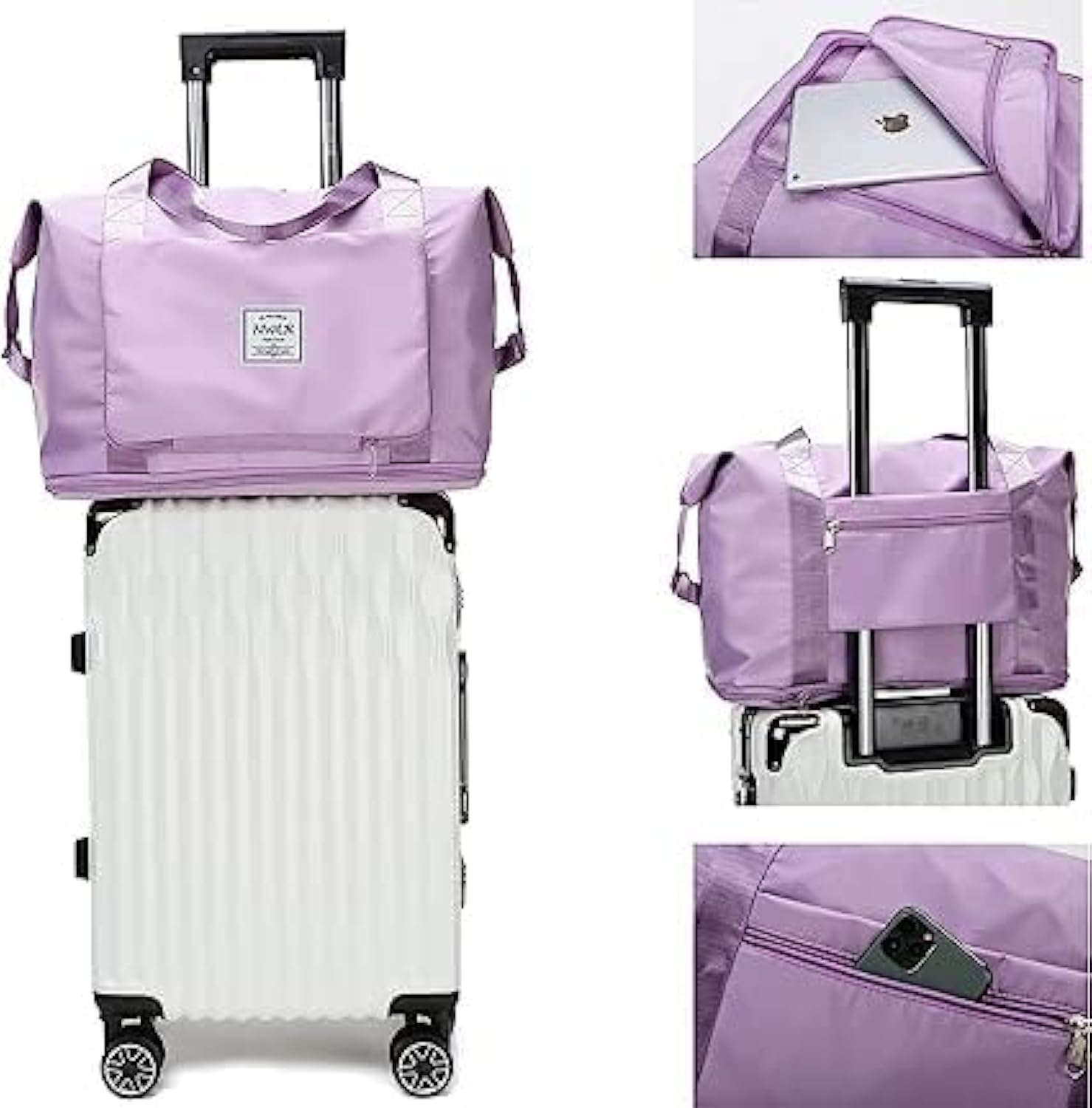 Purple Foldable Travel Duffel Bag | Lightweight Waterproof Tote