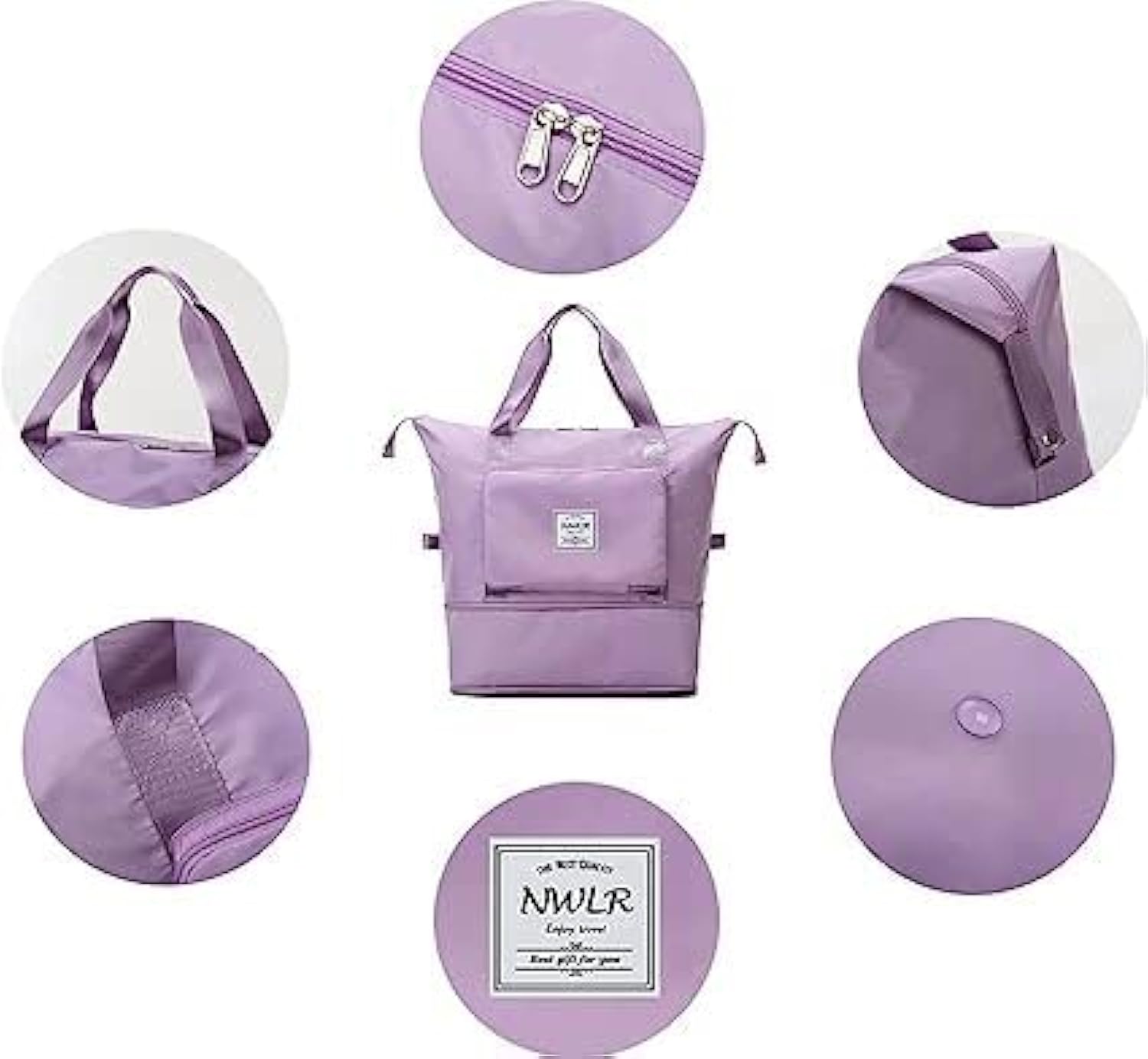 Purple Foldable Travel Duffel Bag | Lightweight Waterproof Tote