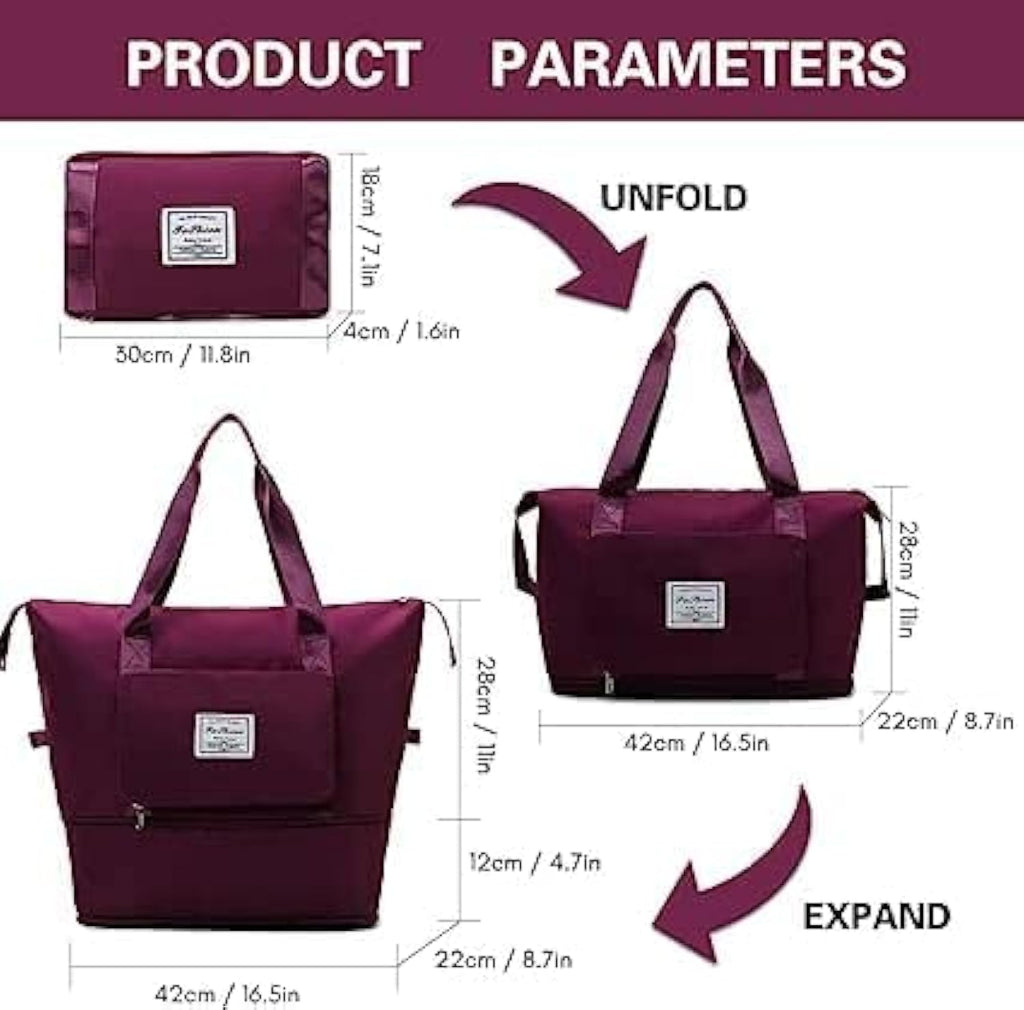 Foldable Wine Travel Duffel Bag | Lightweight Waterproof Tote
