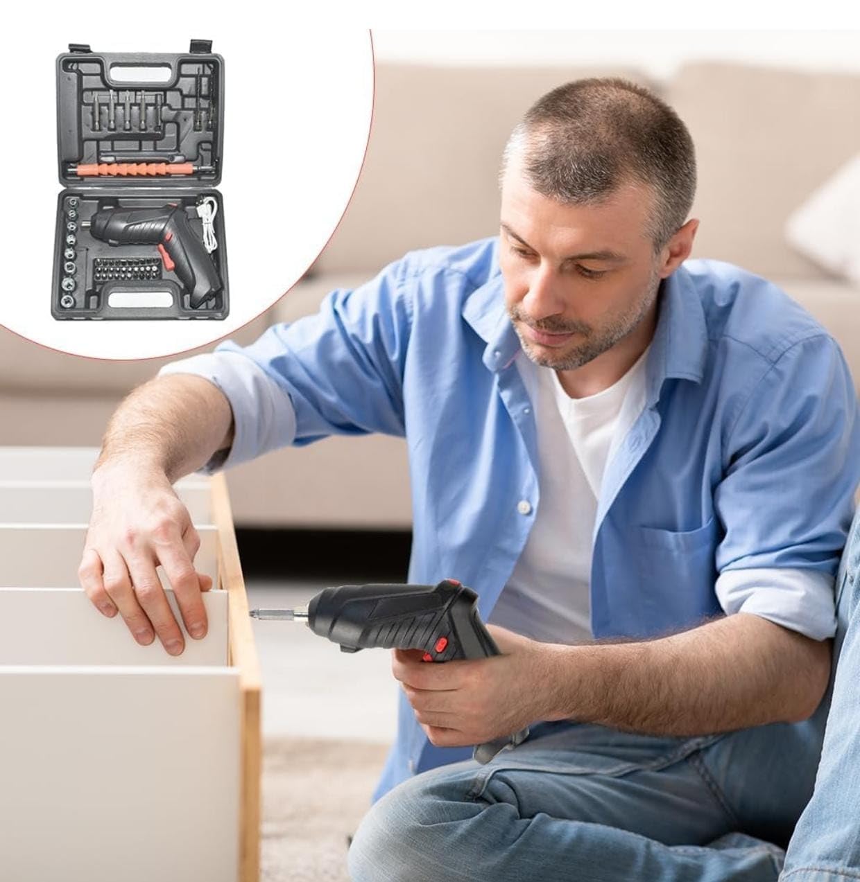 47-in-1 Electric Screwdriver 3.6V Cordless USB