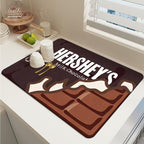 Grey Dish Drying Mat Absorbent Kitchen Quick Dry Pad 40cm x 30cm