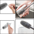 Silicone Baby Bottle Cleaner Brush | Long Handle Narrow Neck