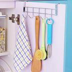 5-Hook Stainless Steel Wall & Door Organizer Rack for Home Bags