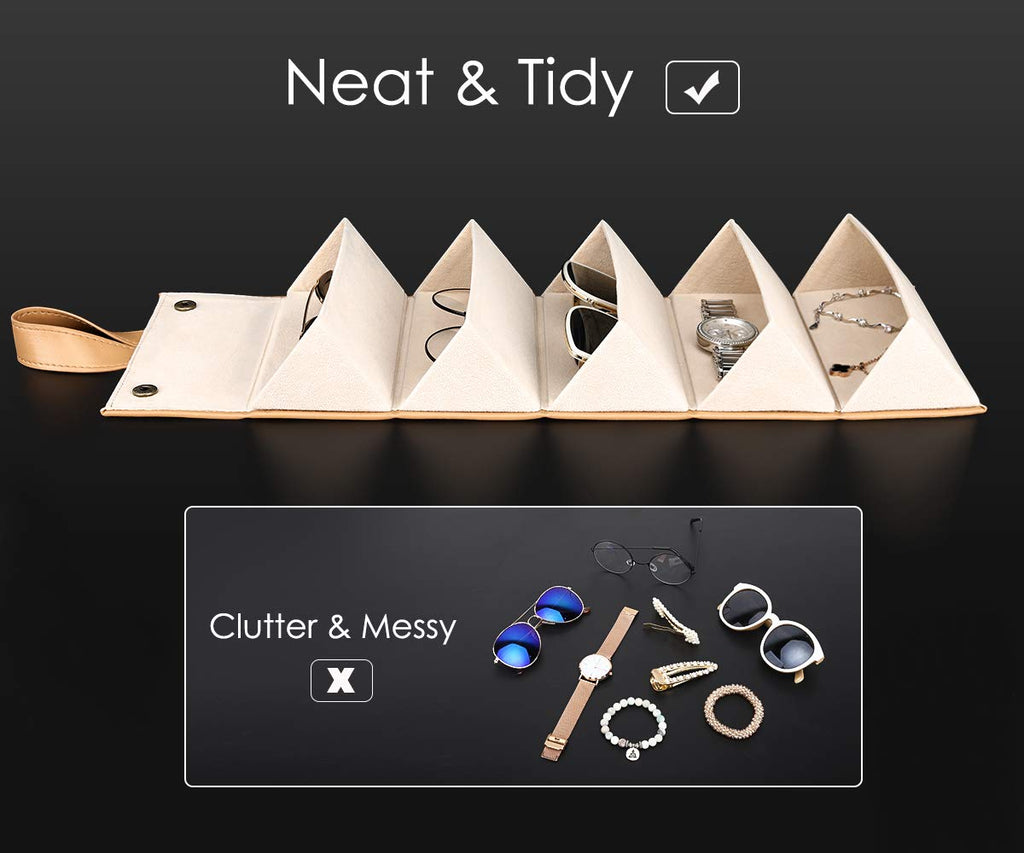 5 Slot Foldable Eyeglasses Storage Organizer Case