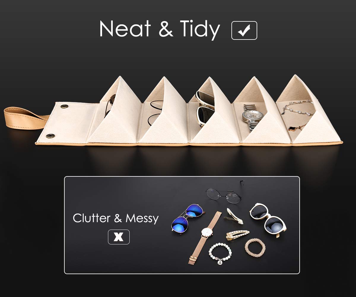 5 Slot Foldable Eyeglasses Storage Organizer Case