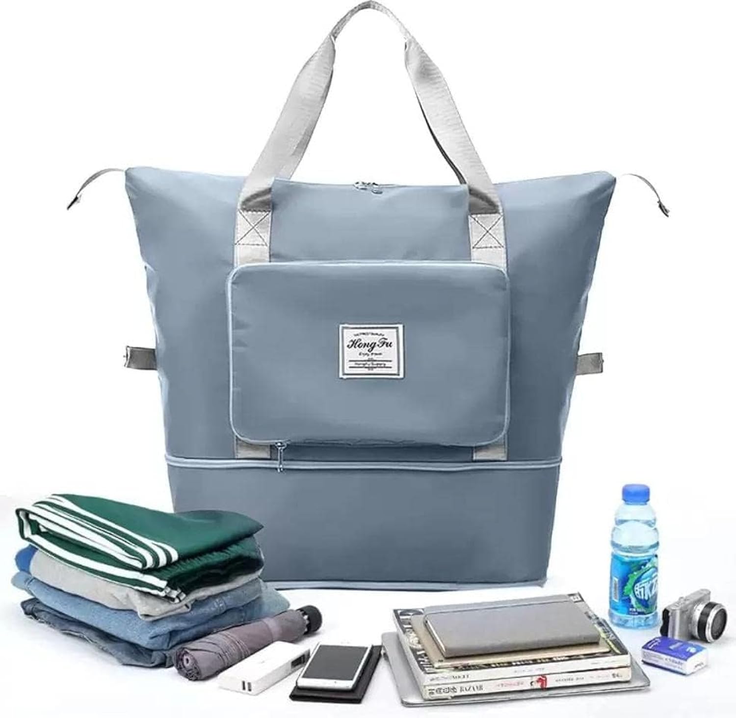 Blue Foldable Travel Duffel Bag | Lightweight Waterproof Tote