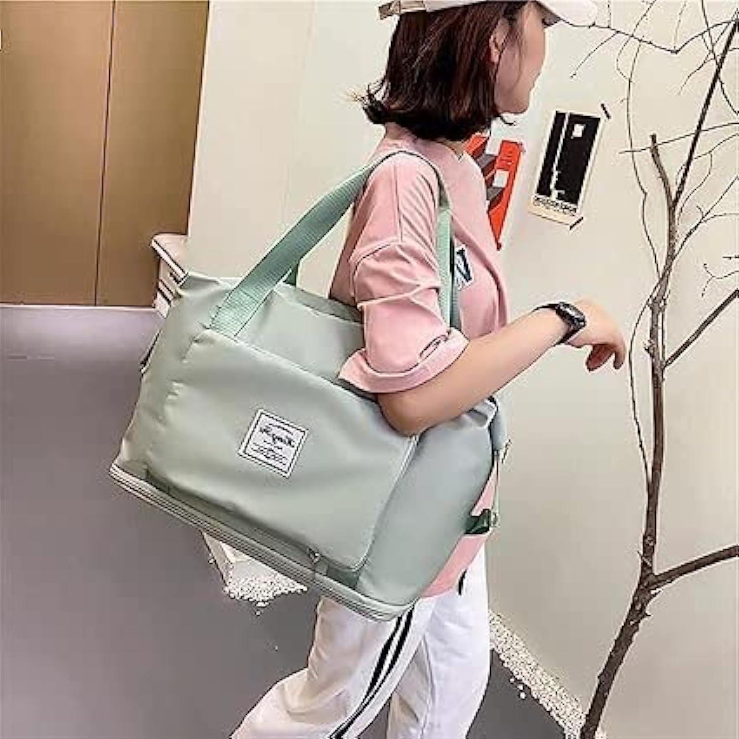 Green Foldable Travel Duffel Bag | Lightweight Waterproof Tote