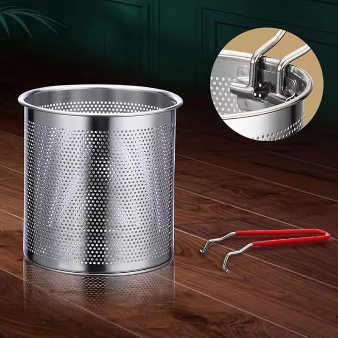 Mini Deep Fryer Pot 1200ml Steel Basket Handle