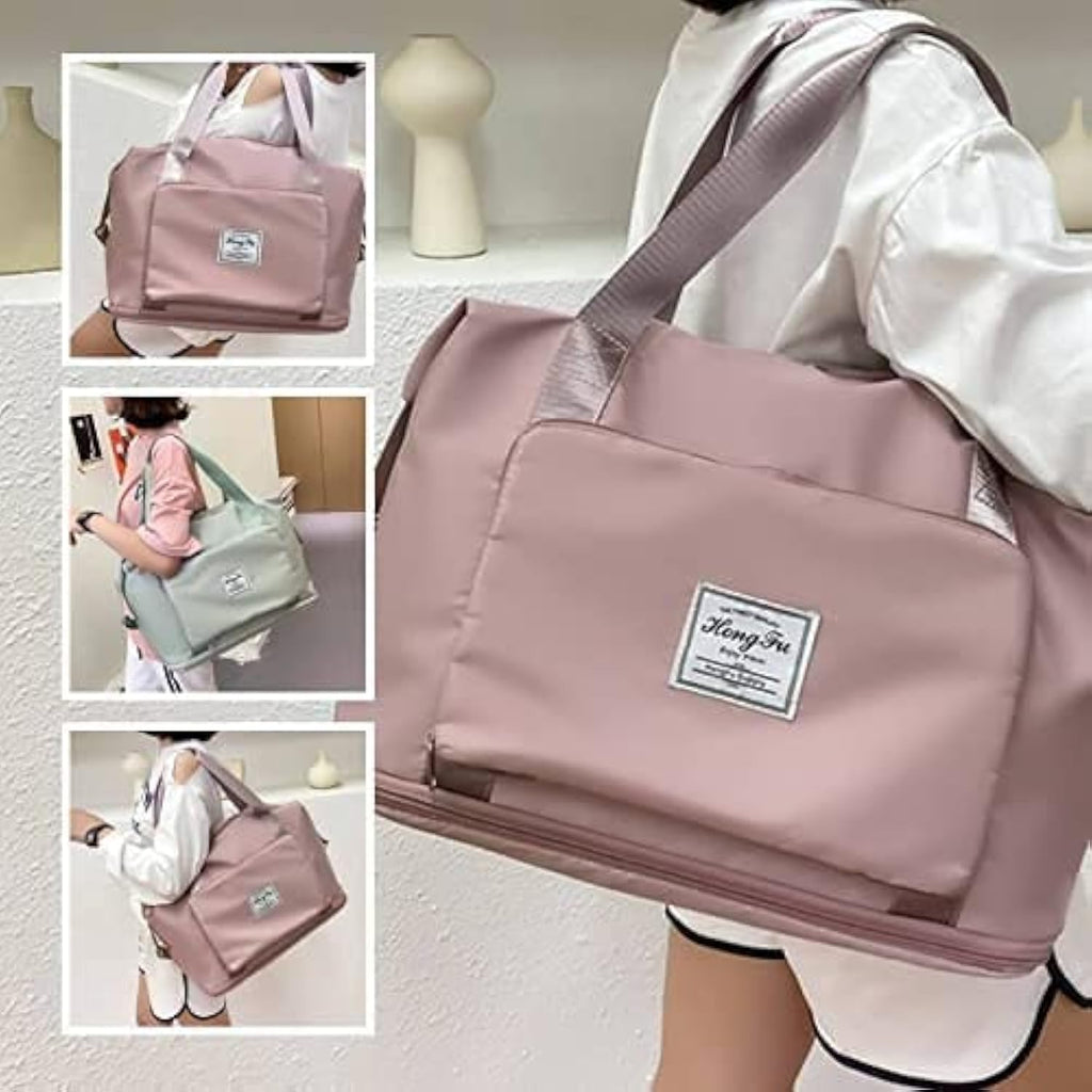 Peach Foldable Travel Duffel Bag | Lightweight Waterproof Tote