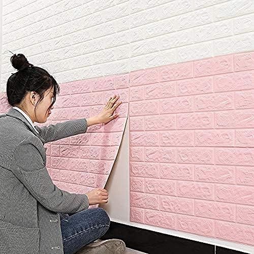 3D Foam Brick Wall Stickers | Pink Peel & Stick Wallpaper