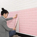 3D Foam Brick Wall Stickers | Pink Peel & Stick Wallpaper