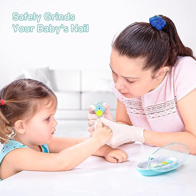 Baby Electric Nail Trimmer | Safe Manicure Kit with 6 Heads