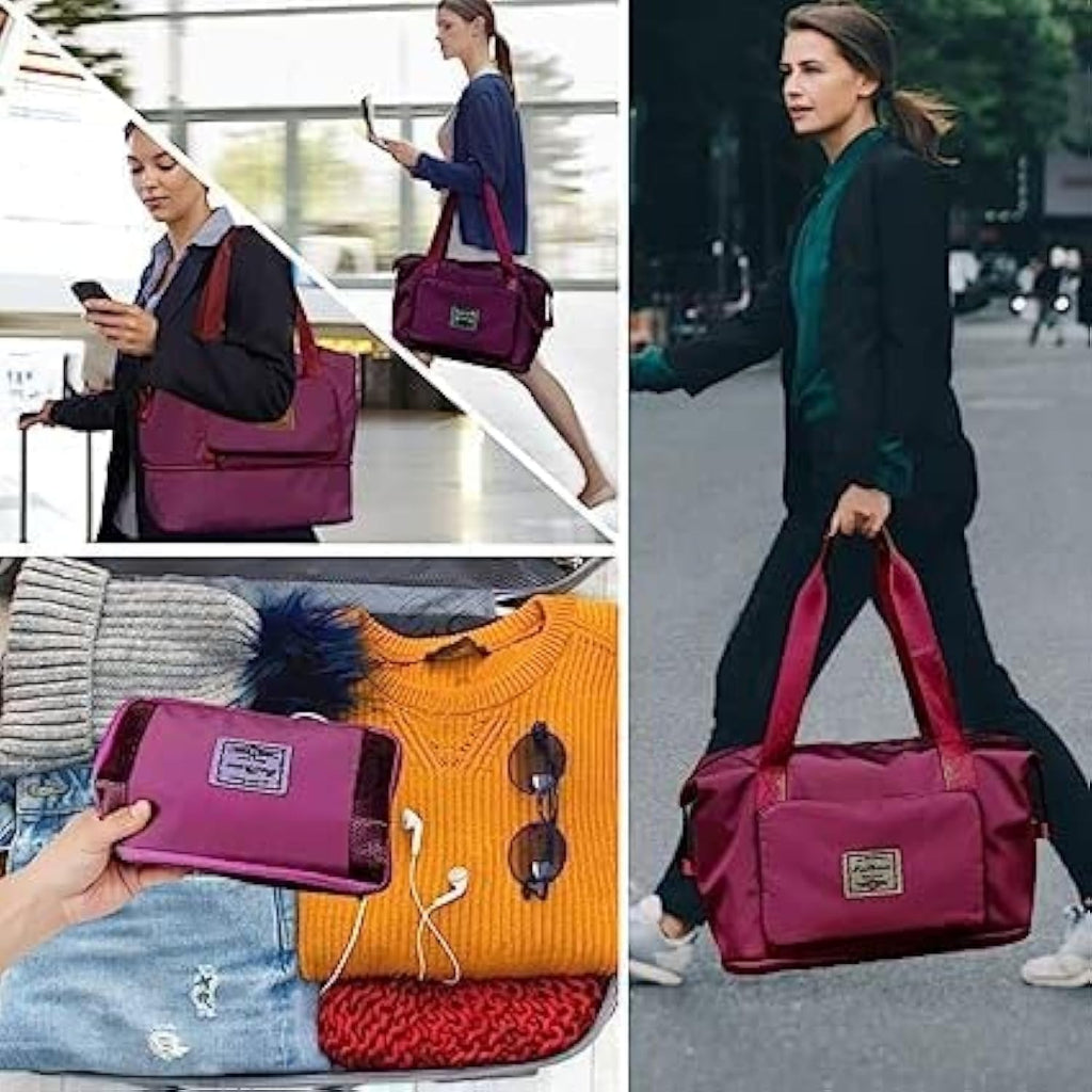 Foldable Wine Travel Duffel Bag | Lightweight Waterproof Tote