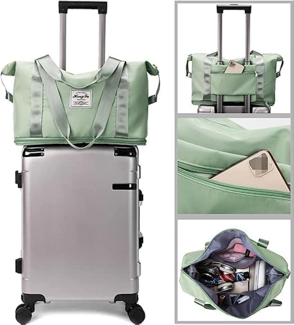 Green Foldable Travel Duffel Bag | Lightweight Waterproof Tote