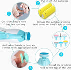 Baby Electric Nail Trimmer | Safe Manicure Kit with 6 Heads