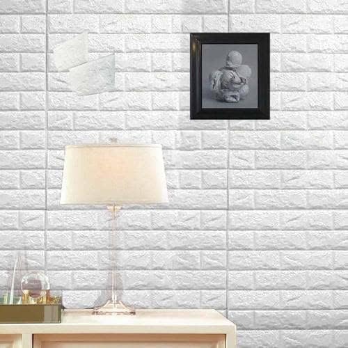 3D Foam Brick Wall Stickers | White Peel & Stick Wallpaper