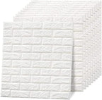 3D Foam Brick Wall Stickers | White Peel & Stick Wallpaper