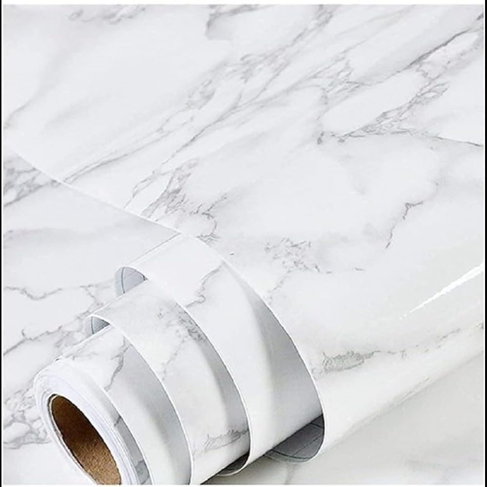 Peel & Stick Marble Wallpaper | Waterproof White Vinyl Decor