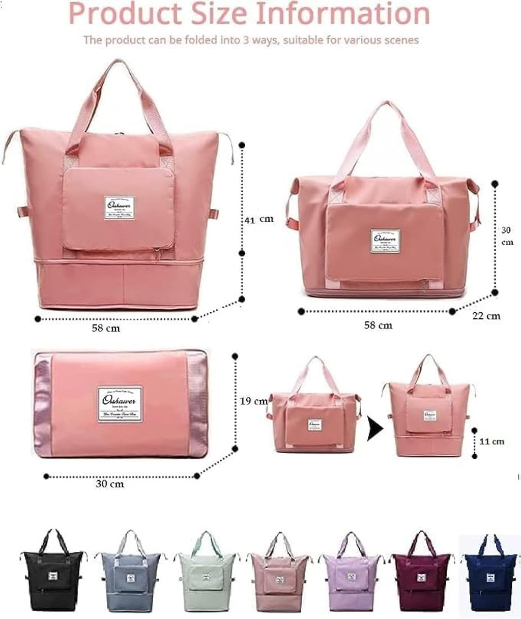 Peach Foldable Travel Duffel Bag | Lightweight Waterproof Tote