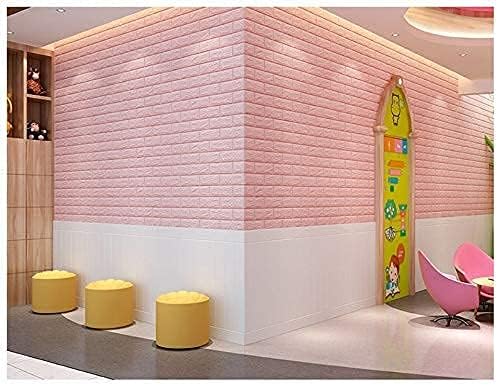 3D Foam Brick Wall Stickers | Pink Peel & Stick Wallpaper