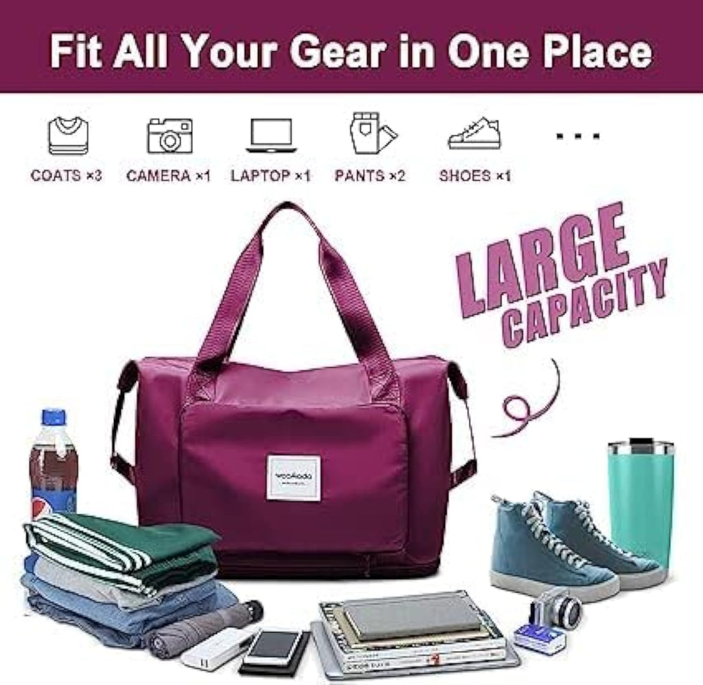 Foldable Wine Travel Duffel Bag | Lightweight Waterproof Tote