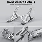 Laptop & Tablet Stand | Foldable Adjustable Aluminum Holder