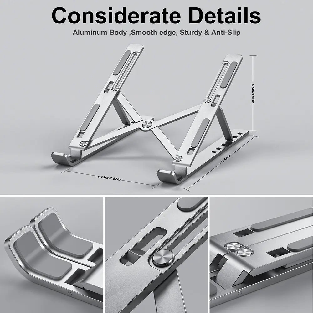 Laptop & Tablet Stand | Foldable Adjustable Aluminum Holder