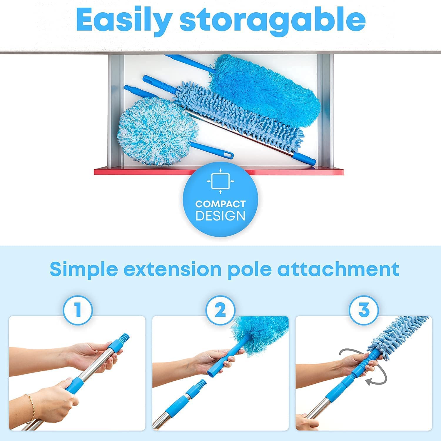 Flexible Fan Cleaning Duster | Multi-Purpose Home & Car Tool