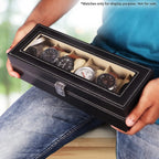 6 Slot Watch Display Box with Glass Travel Organizer