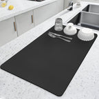 Grey Dish Drying Mat Absorbent Kitchen Quick Dry Pad 60cm x 40cm