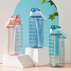 2L Transparent Water Bottle with Straw & Handle | Leakproof