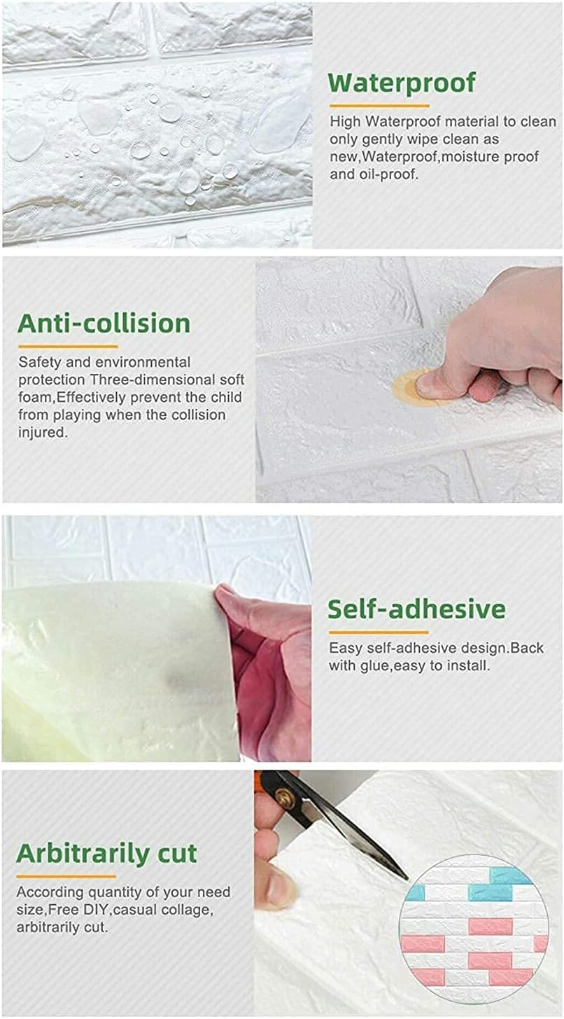 3D Foam Brick Wall Stickers | Pink Peel & Stick Wallpaper