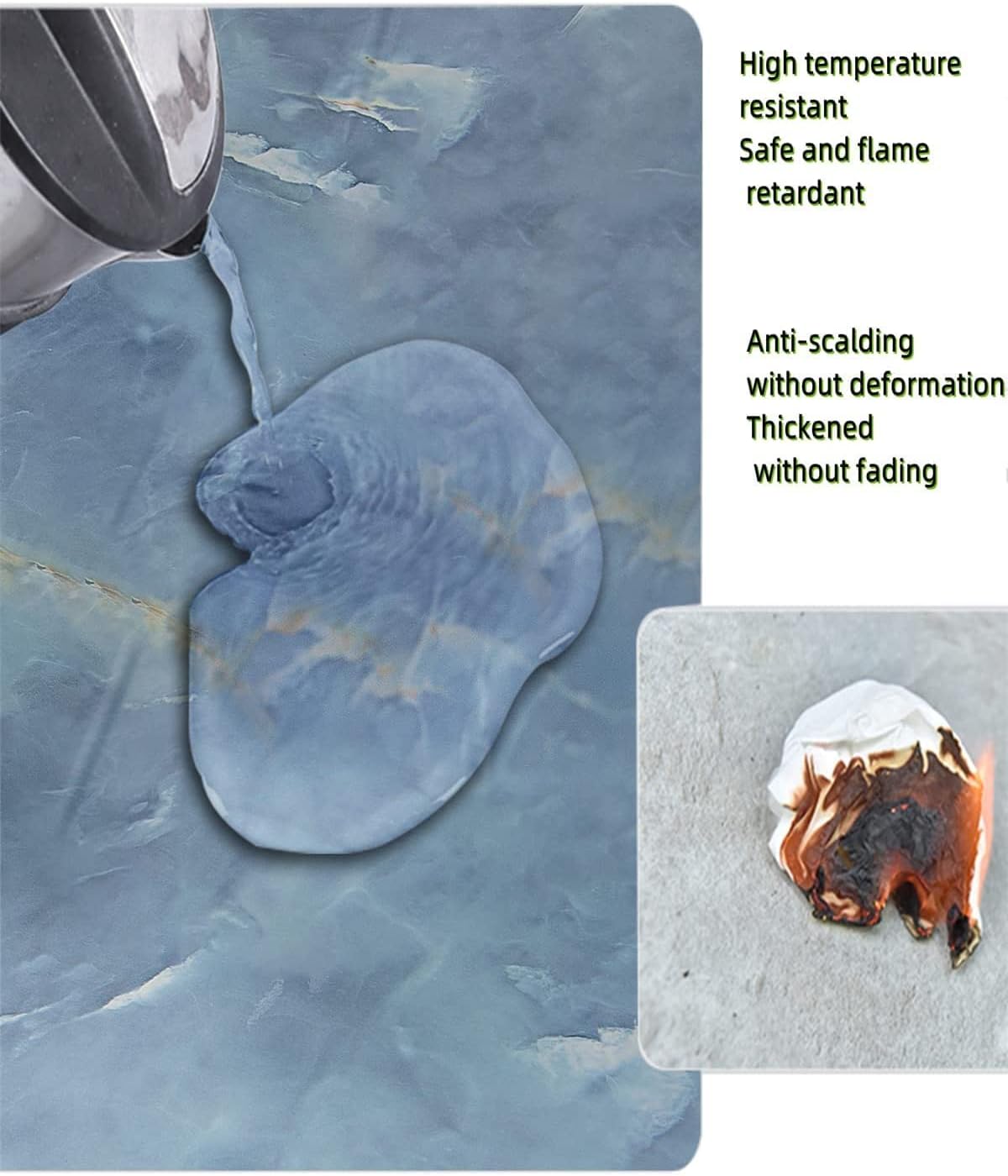 Peel & Stick Marble Wallpaper | Waterproof Green Vinyl Decor