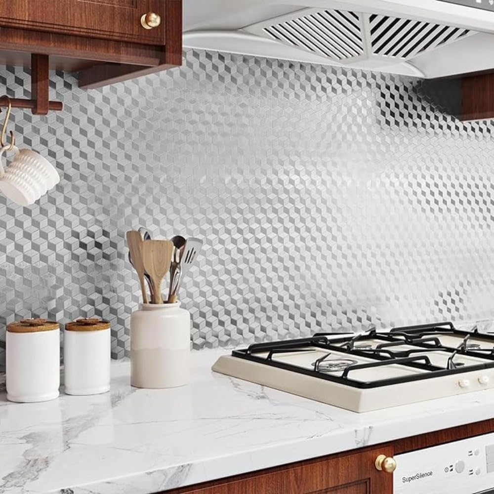 Peel & Stick Silver Wallpaper | Waterproof Vinyl Wall Decor