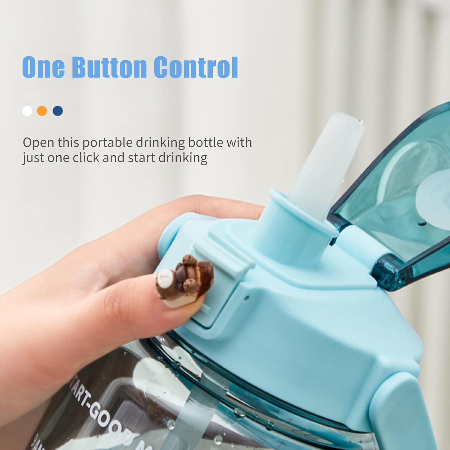 2L Transparent Water Bottle with Straw & Handle | Leakproof