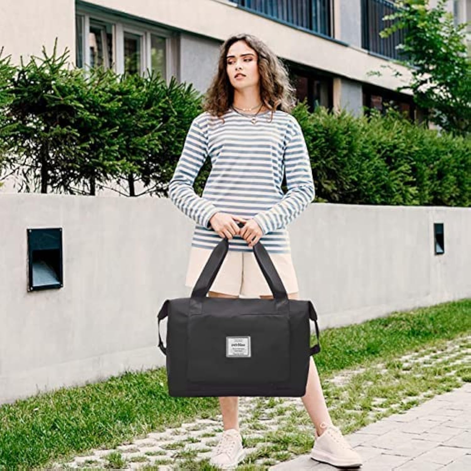 Black Foldable Travel Duffel Bag | Lightweight Waterproof Tote