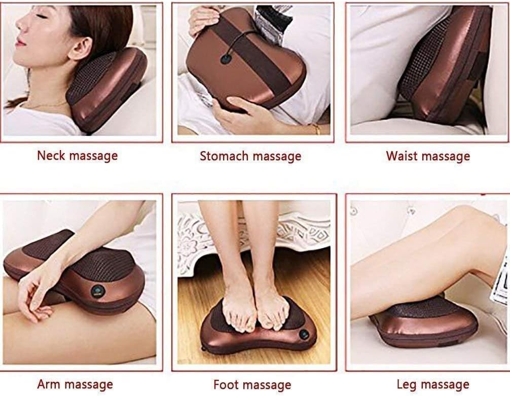 Electric Neck & Back Massager Pillow with Heat – Deep Tissue Relief