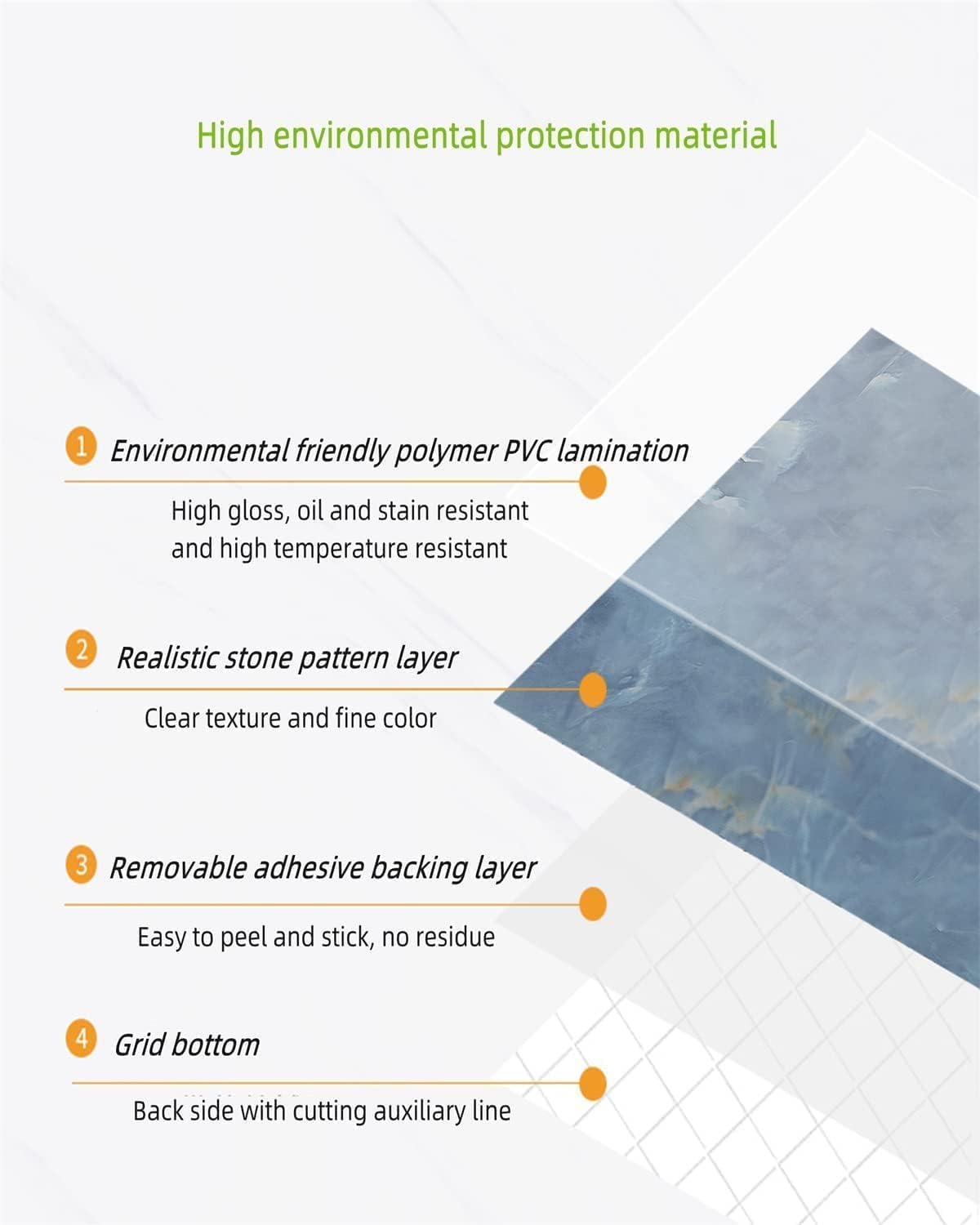 Peel & Stick Marble Wallpaper | Waterproof Green Vinyl Decor