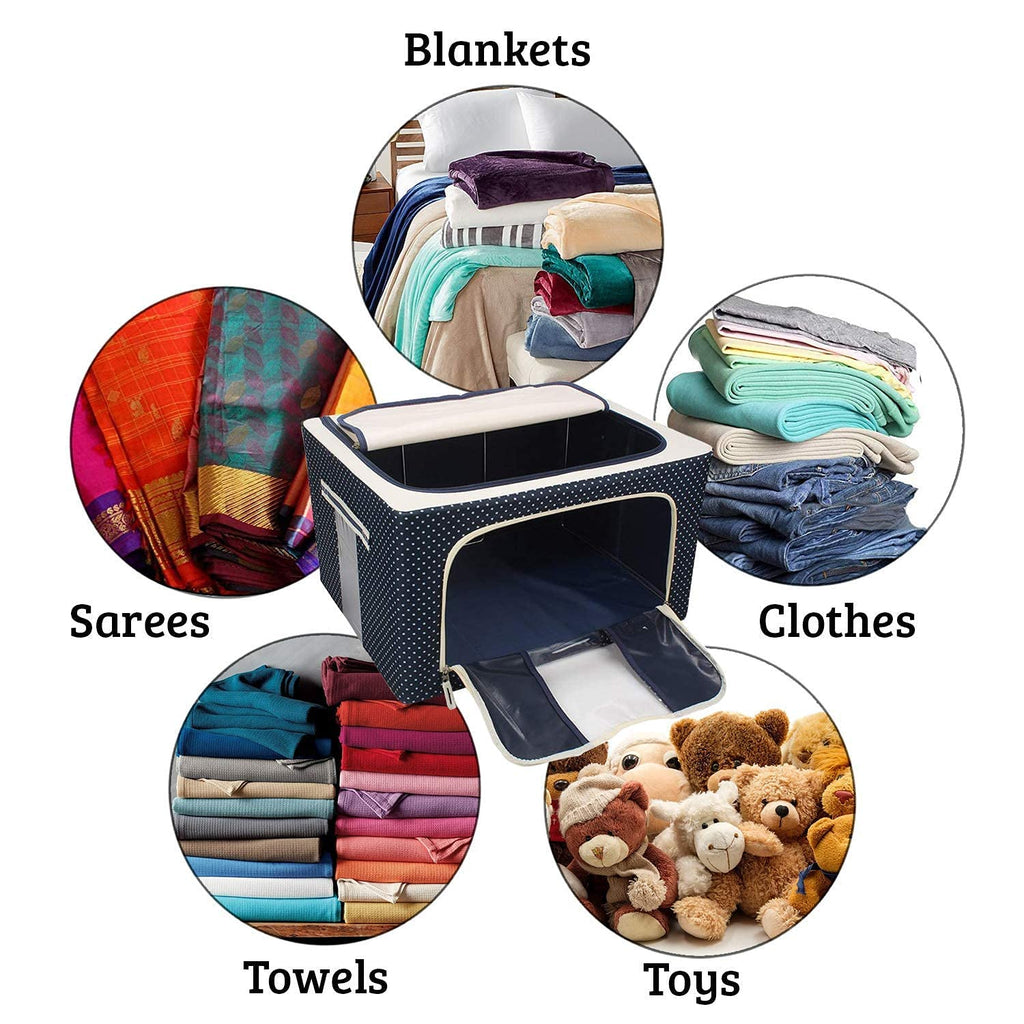 1 pcs 66L Foldable Stackable Cloth Wardrobe Storage Box