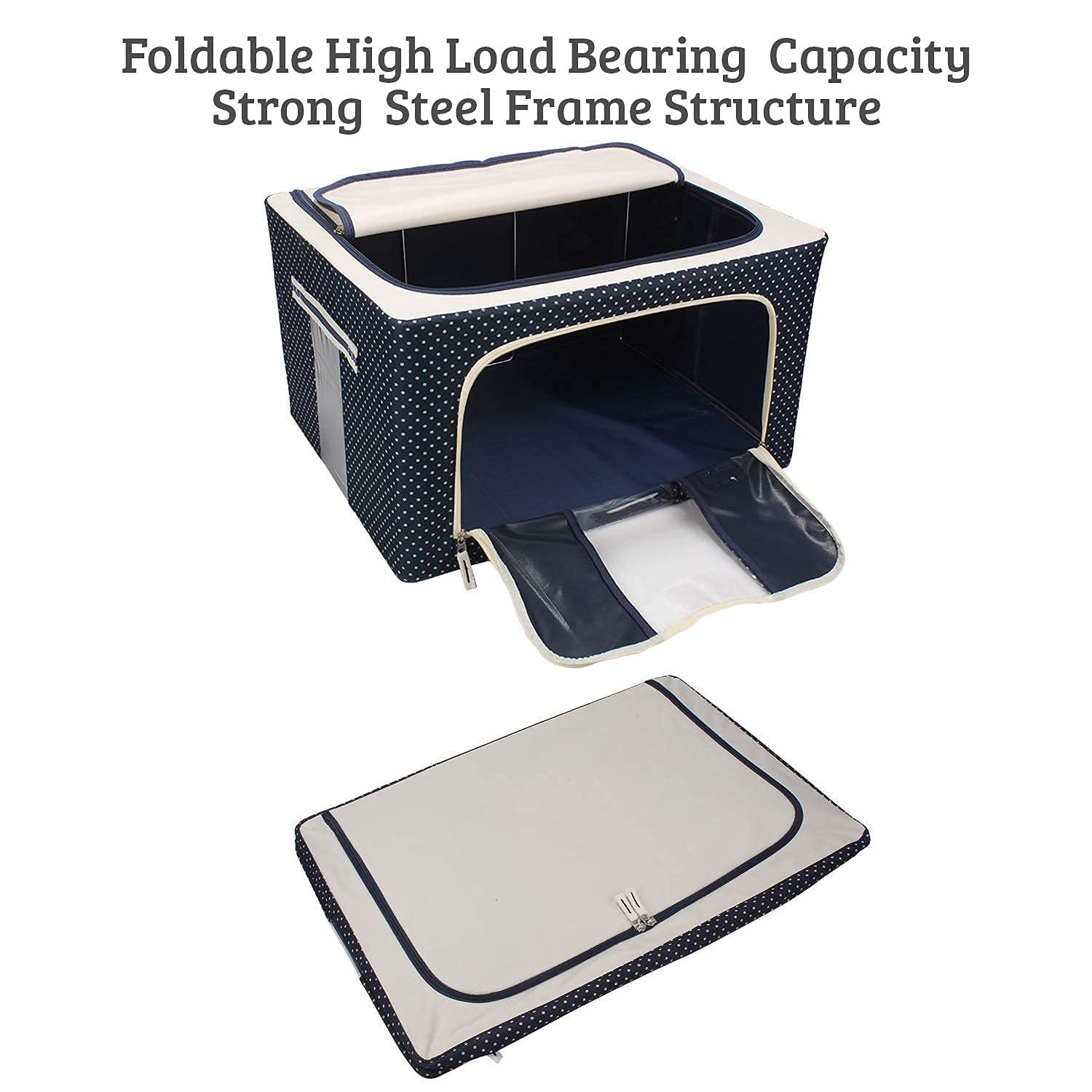 1 pcs 66L Foldable Stackable Cloth Wardrobe Storage Box