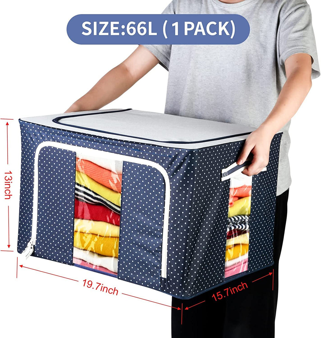 1 pcs 66L Foldable Stackable Cloth Wardrobe Storage Box