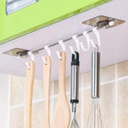 6-Hook Stainless Steel Hanger | Multi-Purpose with Magic Sticker