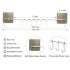 6-Hook Stainless Steel Hanger | Multi-Purpose with Magic Sticker