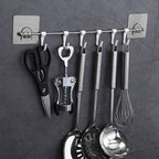 6-Hook Stainless Steel Hanger | Multi-Purpose with Magic Sticker