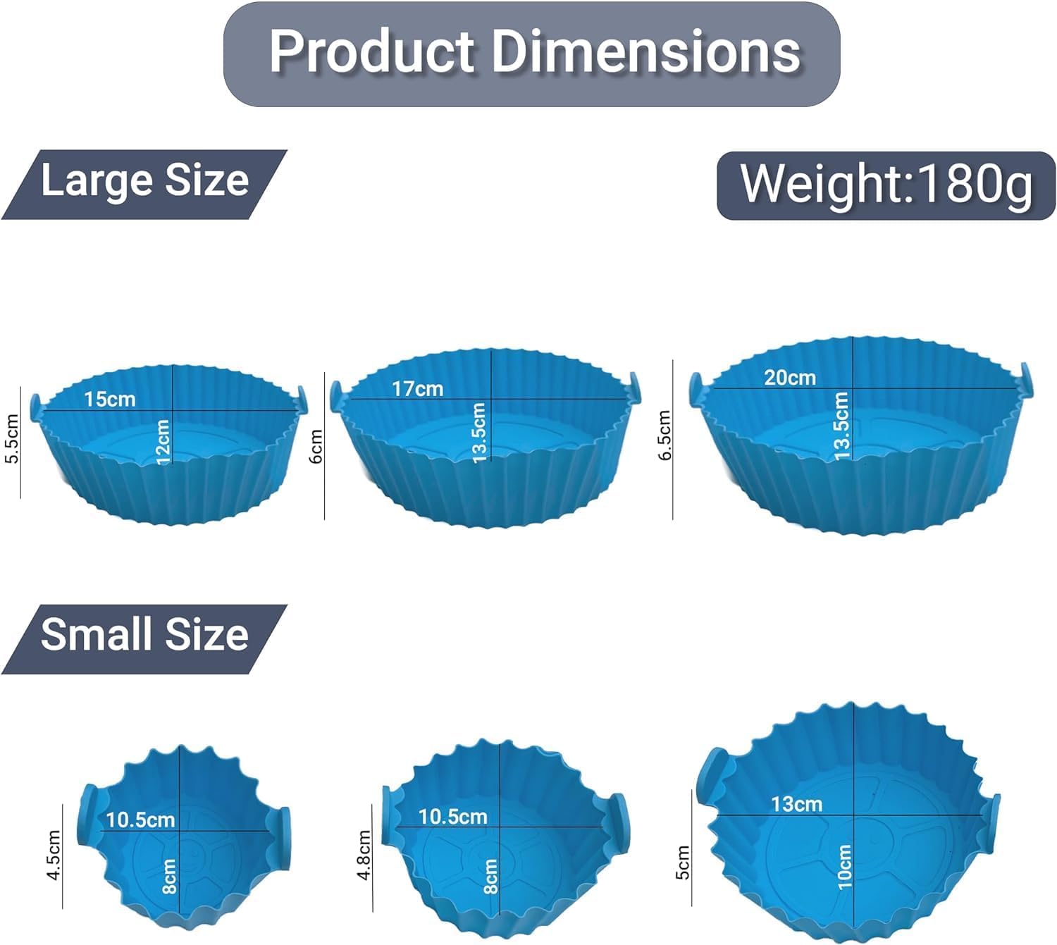 6 Pcs Reusable Silicone Air Fryer Liners Non Stick