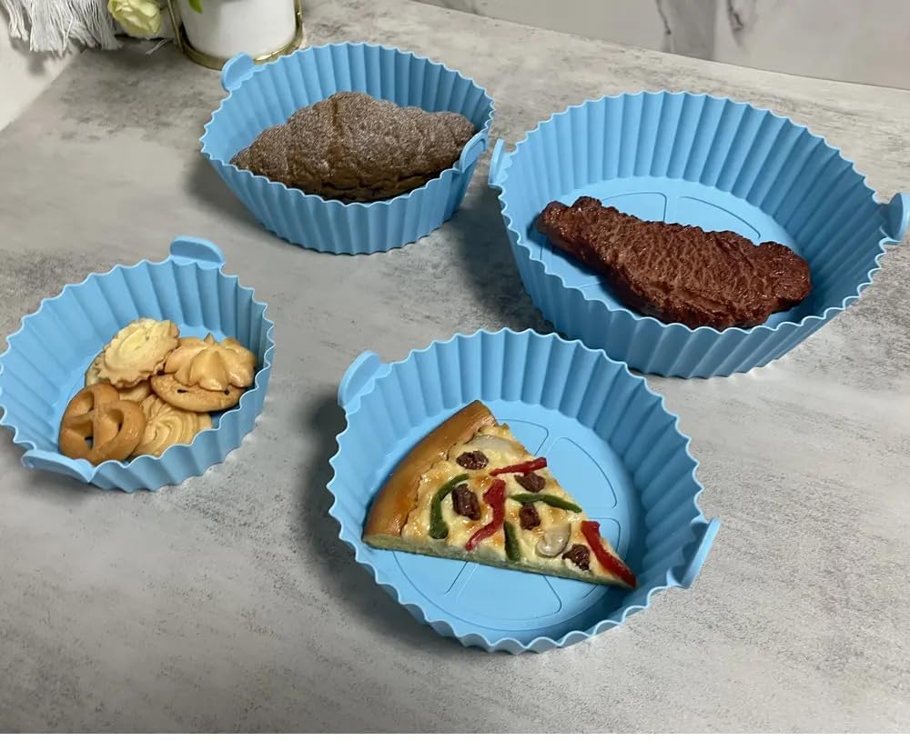 6 Pcs Reusable Silicone Air Fryer Liners Non Stick