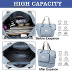Blue Foldable Travel Duffel Bag | Lightweight Waterproof Tote