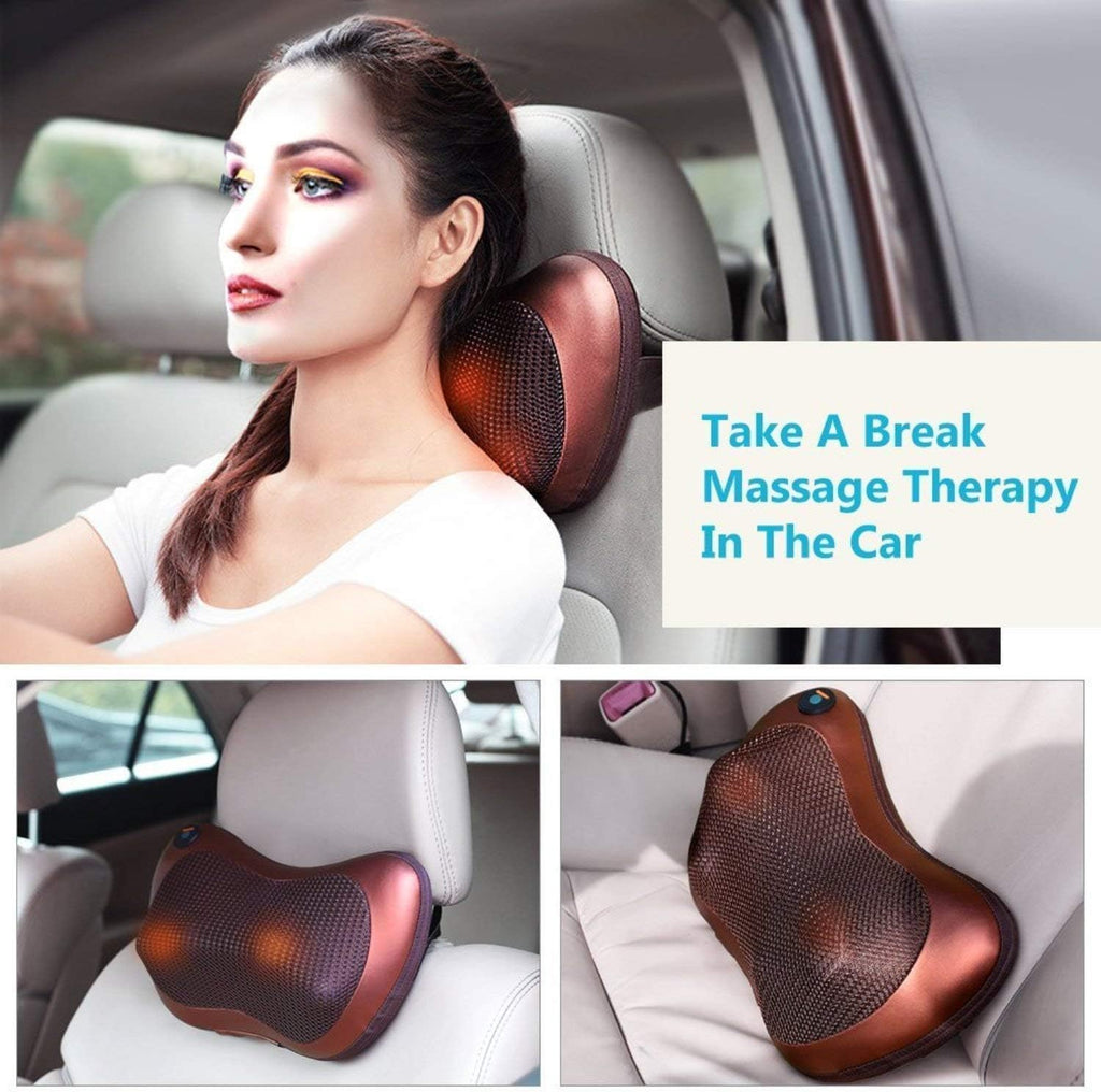 Electric Neck & Back Massager Pillow with Heat – Deep Tissue Relief