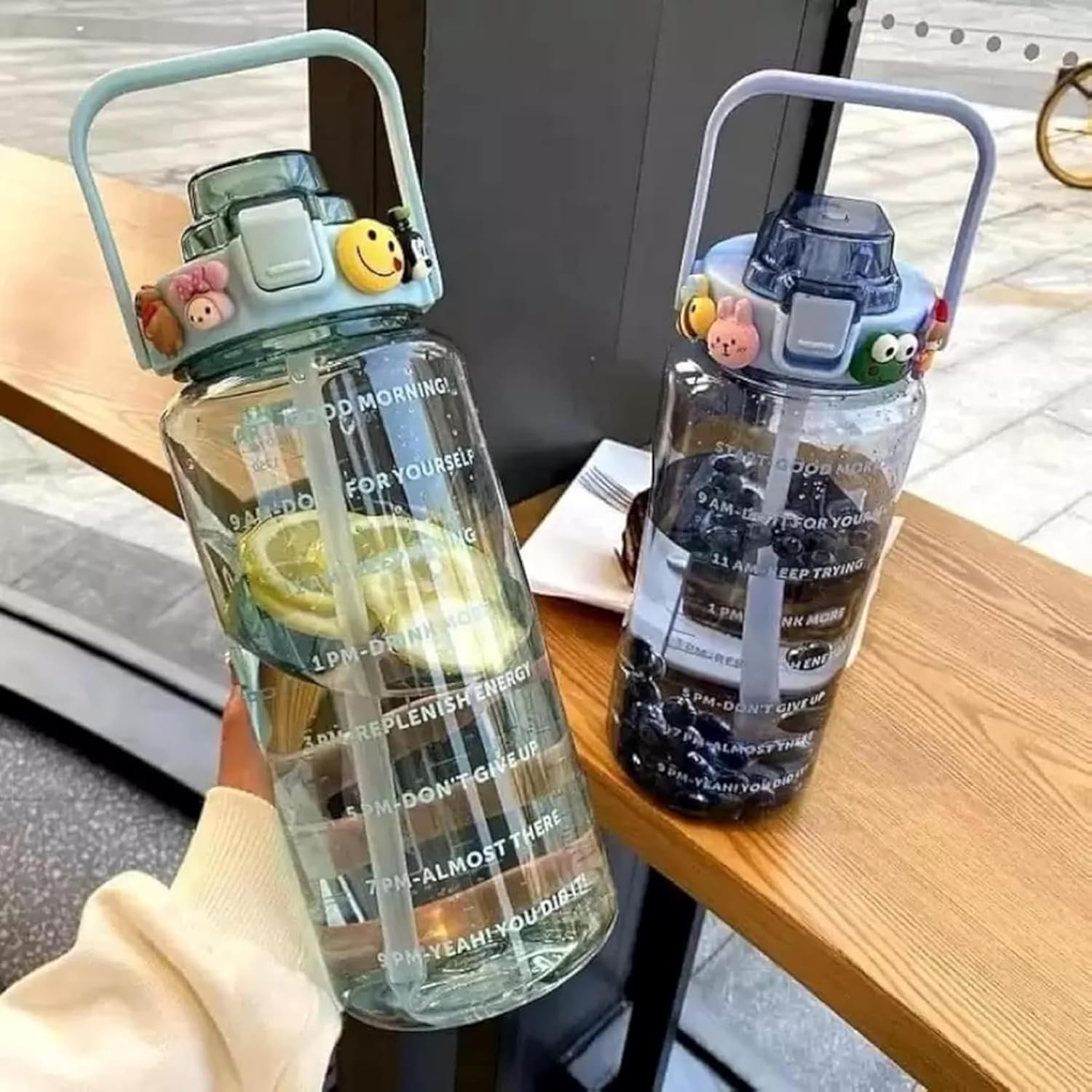2L Transparent Water Bottle with Straw & Handle | Leakproof